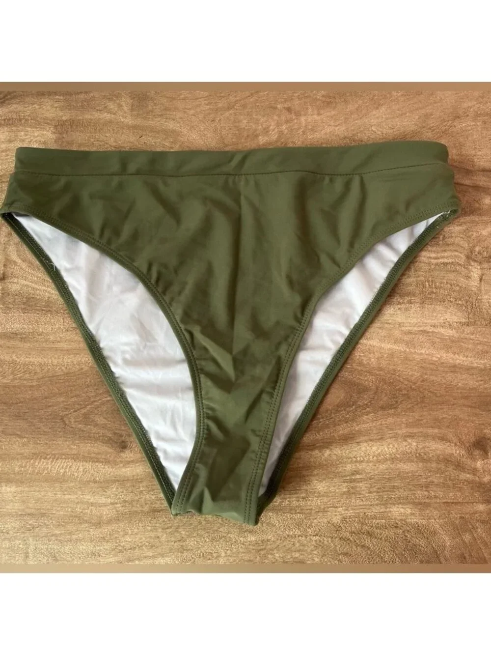 NWOT Bikini Bottom Army Green Swimsuit Bottom Only Size XL - Picture 2 of 6